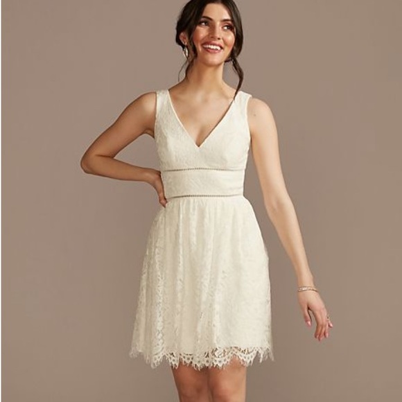 David's Bridal Dresses & Skirts - NWT New David’s Bridal DB Studio v-neck lace short sheath party dress 2